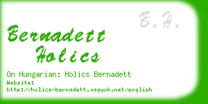 bernadett holics business card